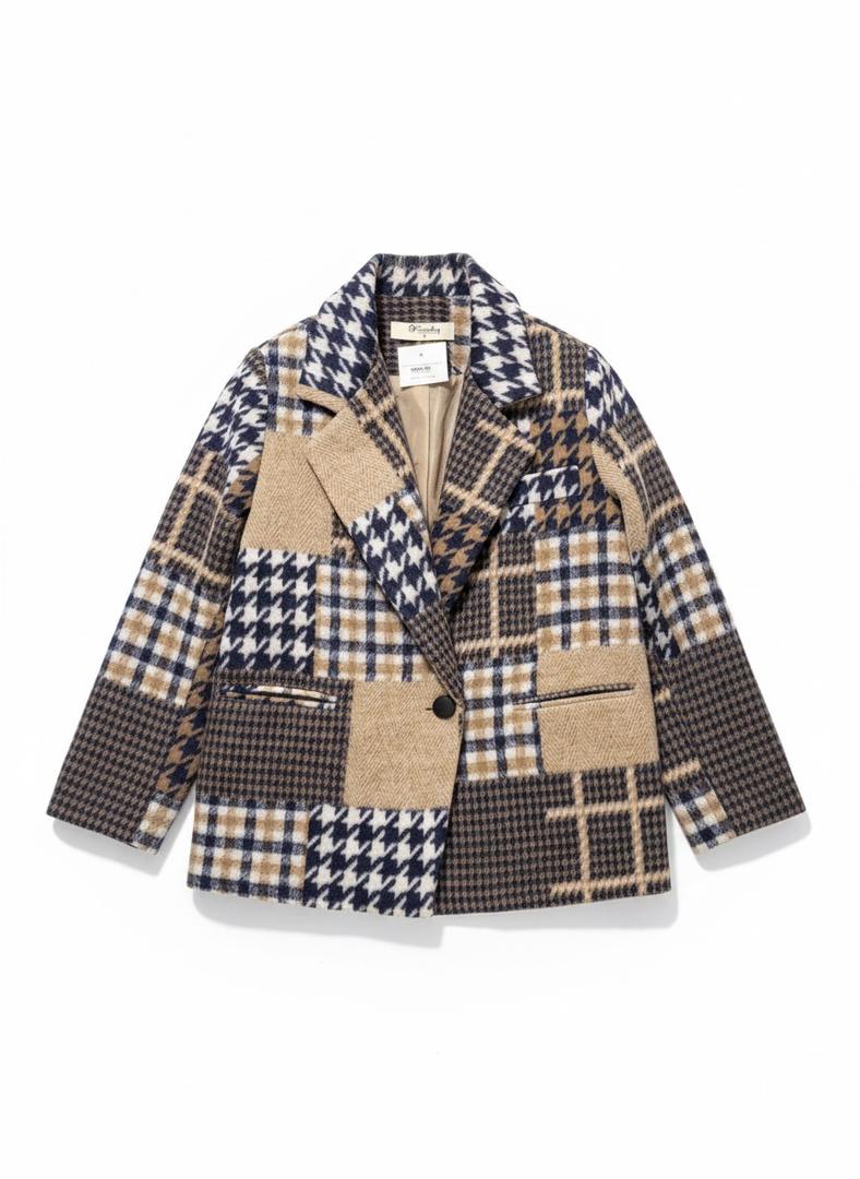 کت فوتر پشمی چهارخانه