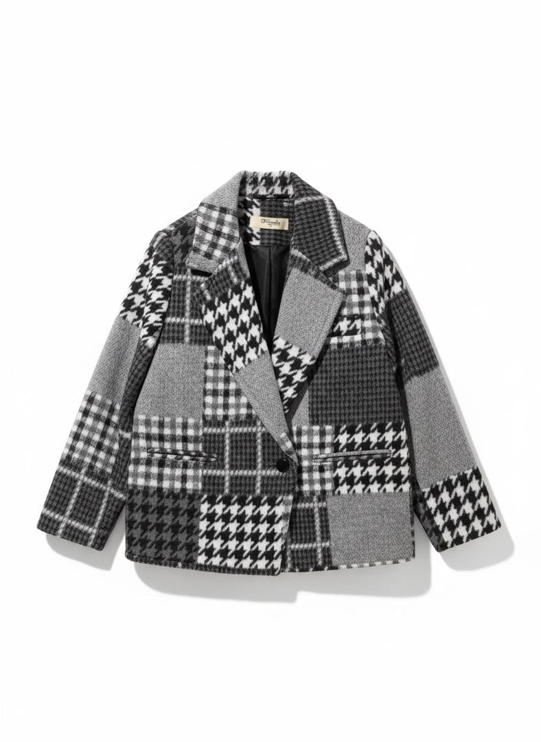 کت فوتر پشمی چهارخانه