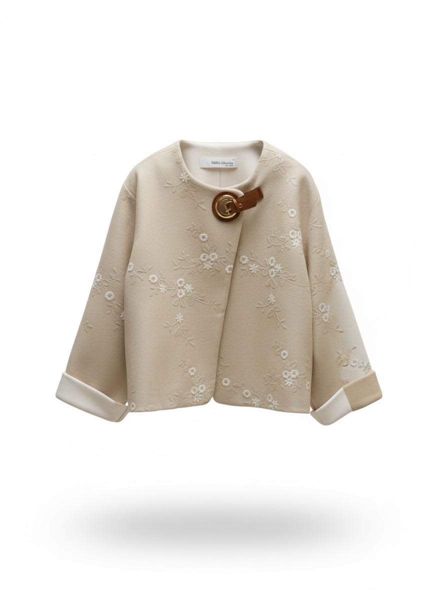 کت فوتر گلدوزی سگک چرم