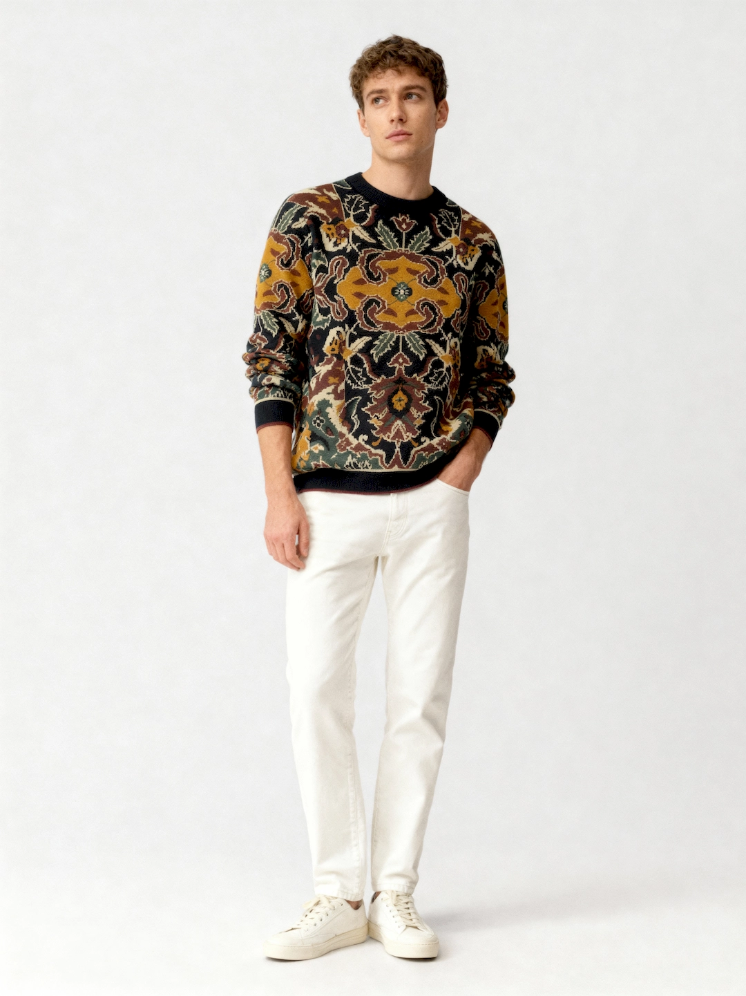 بلوزبافت ژاکارد طرح دار 3267