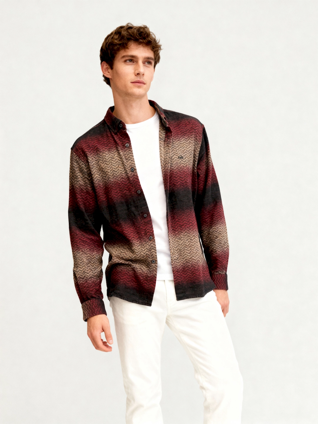 پیراهن پشمی زیکزاکی 3434