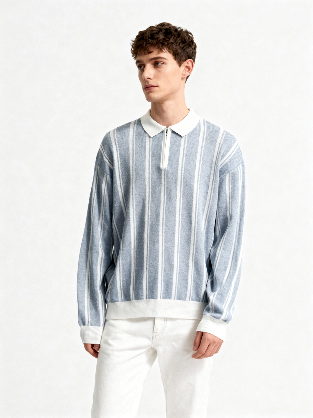 بلوز بافت یقه دار خطی 3299