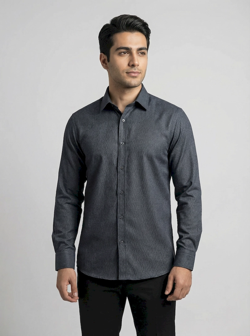 پیراهن ژاکارد کلاسیک مردانه 3605