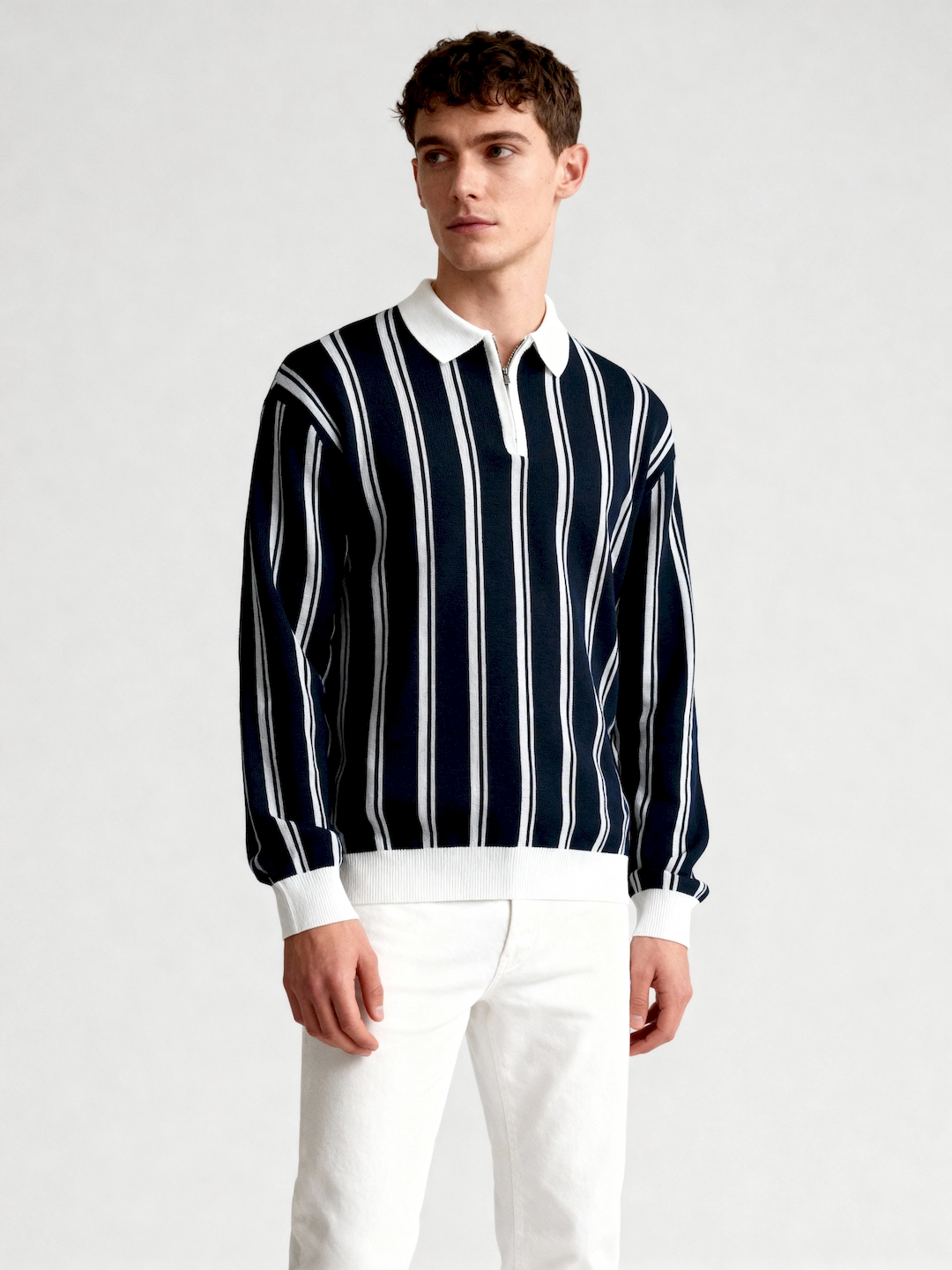 بلوز بافت یقه دار خطی 3299