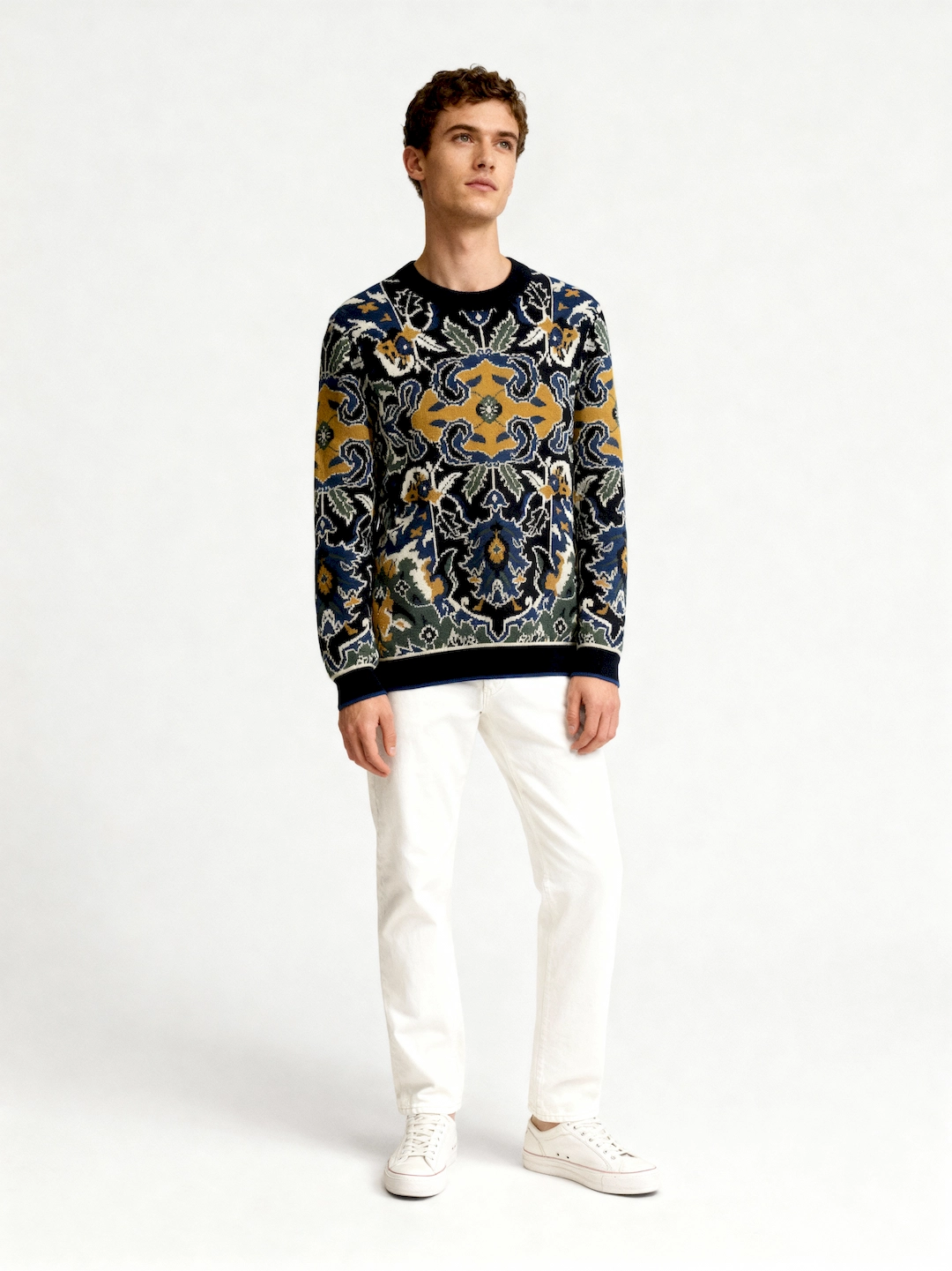 بلوزبافت ژاکارد طرح دار 3267