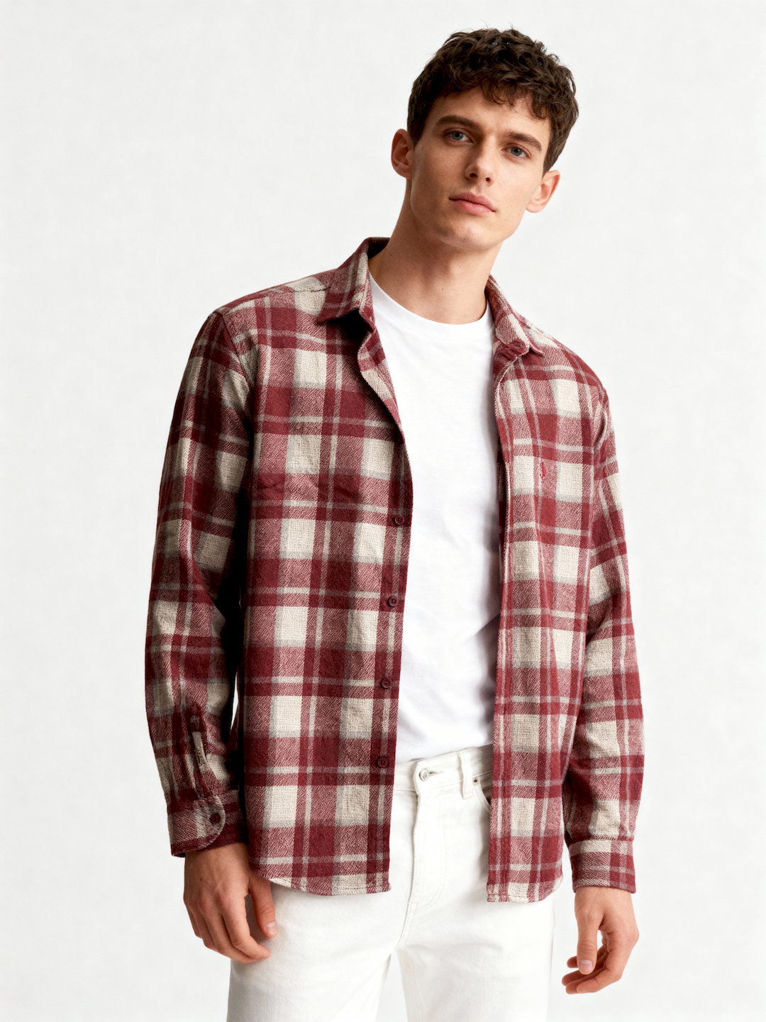 پیراهن پشمی چهار خانه 3099